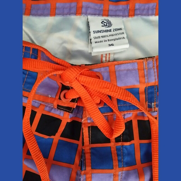Sunshine Zone Swim Trunks Sz 36 - Picture 3 of 5